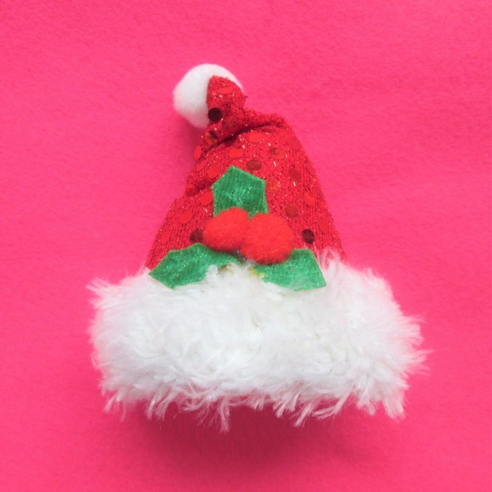 nwt ugly christmas santa hat red xmas hair clip